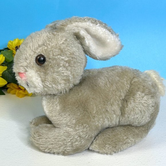 Vintage Gray Bunny Rabbit 8" Plush Stuffed Animal Toy - Picture 4 of 4